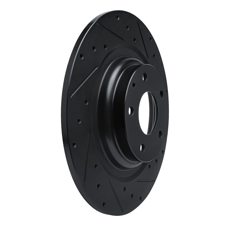 Mazda CX-9 Brake Rotor (1) - Rear Right - R1 Concepts - Drilled & Slotted - Black - `16-`23